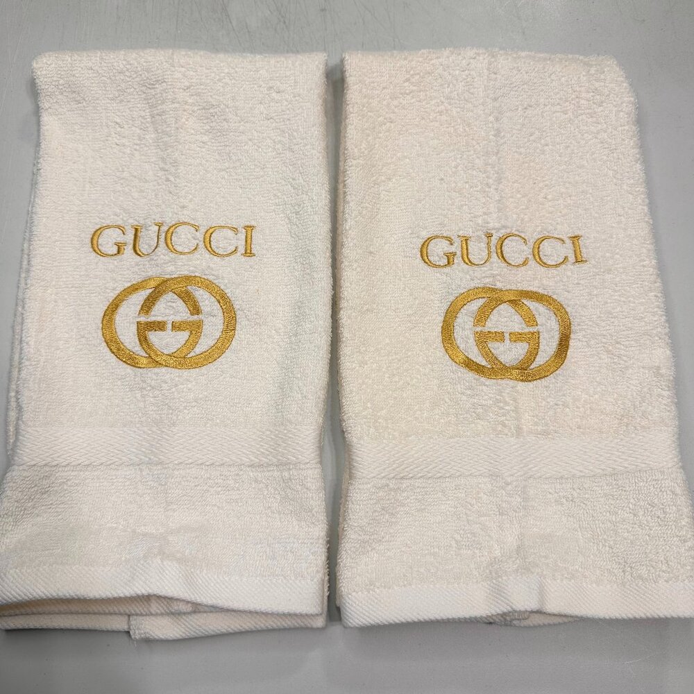 GUCCI Style Towels Embroidered Hand Towel Set Bathroom Home Decor